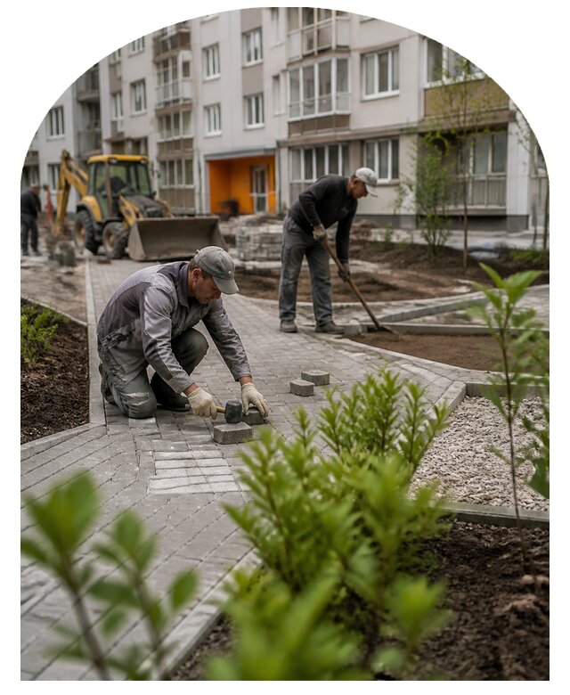 Благоустройство двора многоквартирного дома в Лесосибирске